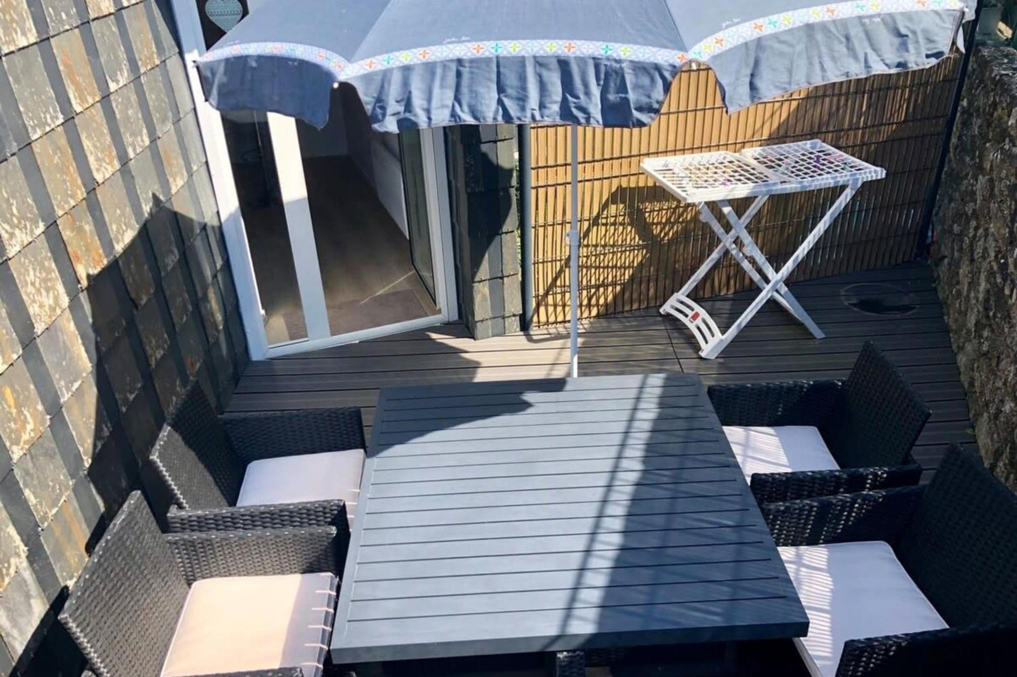 Jolie Maisonnette Cosy Bord De Mer Terrasse กิเดล ภายนอก รูปภาพ